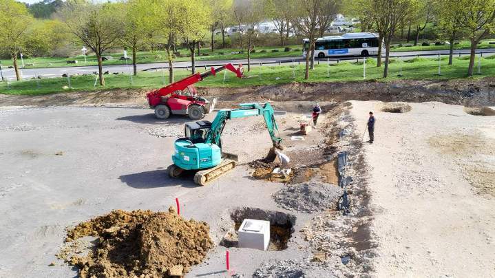 Travaux de terrassement et de fondation, Rosbruck