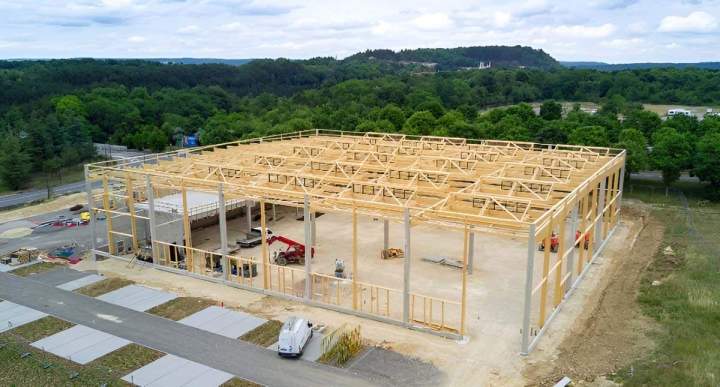 Construction d'un bâtiment industriel, Rosbruck
